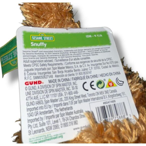 Gund Sesame Street Plush Snuffy Mr Snuffleupagus Muppets Nursery Decor Gift 15" - Picture 13 of 15